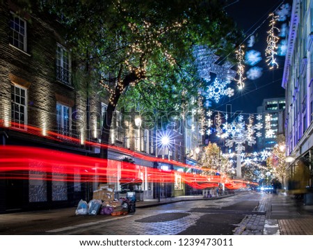 Seven dials at Christmas time, London