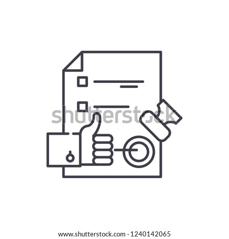 Quality control system line icon concept. Quality control system vector linear illustration, symbol, sign