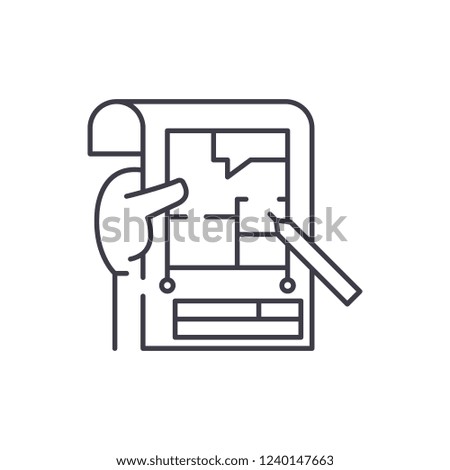 Planning line icon concept. Planning vector linear illustration, symbol, sign