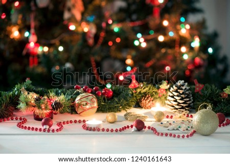 Christmas decor for interior decoration. New year background