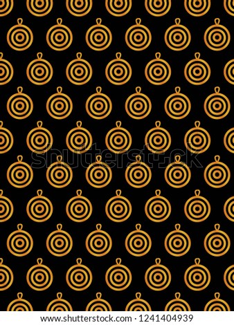 Golden Christmas symbols pattern on a black background.