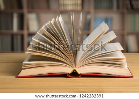 Open book on desk
