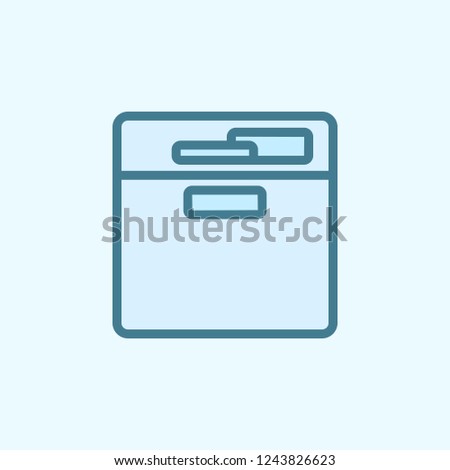 document shelf field outline icon. Element of 2 color simple icon. Thin line icon for website design and development, app development. Premium icon on light background