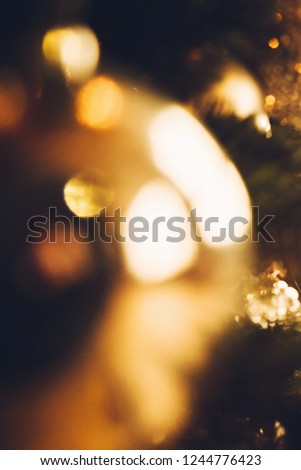 blurred sparkling shiny ball christmas tree toy, background for design