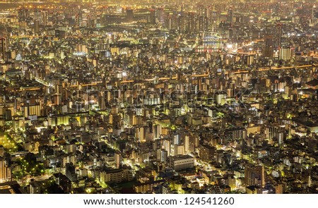Tokyo city sky view at night