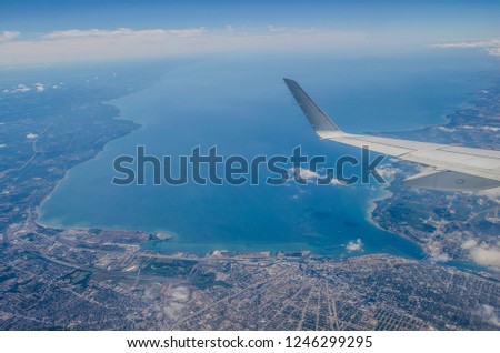 View from the window of an airplane