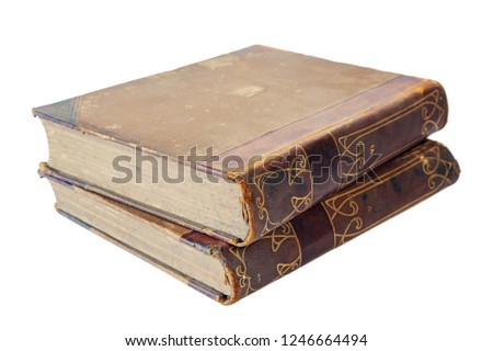 Pile of old books on a white background, isolated 