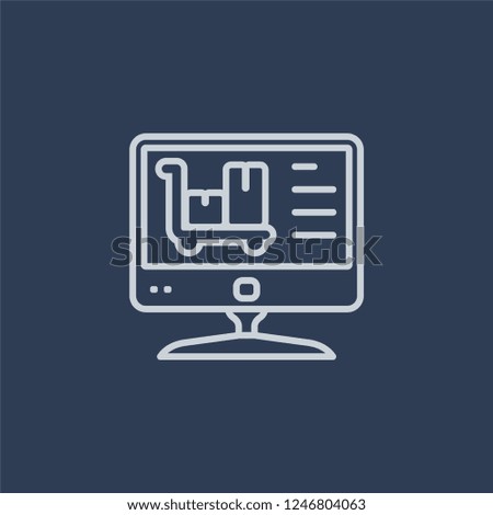 Delivery by Website icon. Delivery by Website linear design concept from Delivery and logistic collection. Simple element vector illustration on dark blue background.