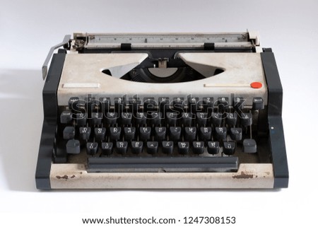 Old Typewriter with Thai keyboard, White background