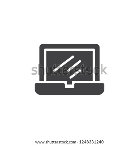 Laptop computer vector icon. filled flat sign for mobile concept and web design. Notebook device simple solid icon. Symbol, logo illustration. Pixel perfect vector graphics