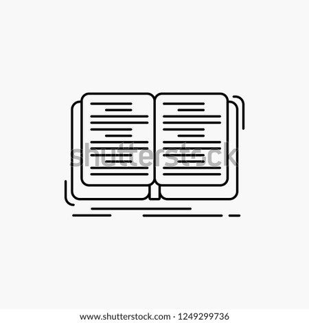 book, education, lesson, study Line Icon. Vector isolated illustration