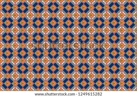 Endless pattern can be used for ceramic tile, linoleum, textile, backgrounds. Raster seamless abstract pattern with diagonal stripes on texture background in retro beige, blue and gray colors.