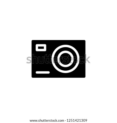 Digital camera icon vector illustration in solid/glyph style