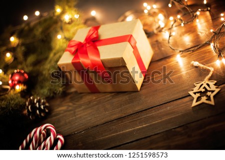 
Christmas gift box with decoration