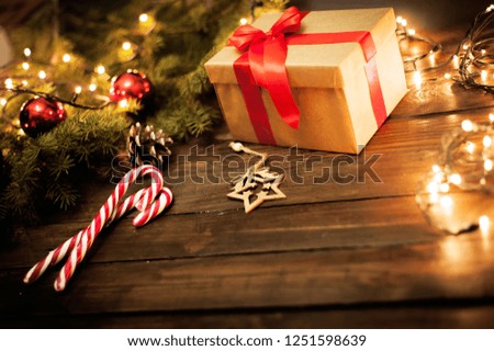 
Christmas gift box with decoration