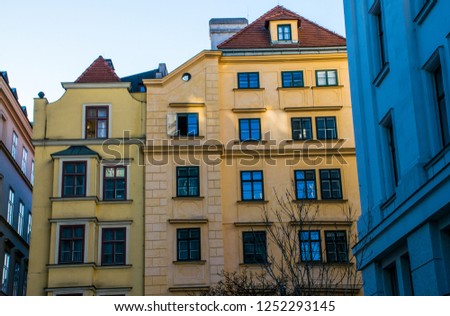 Different buildings in Vienna downtown at Christmas time, Austria. Winter in Europe.