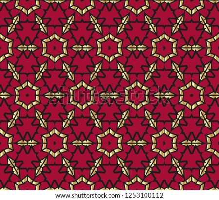 Seamless geometric pattern. With gold color line ornament. creative design for different backgrounds