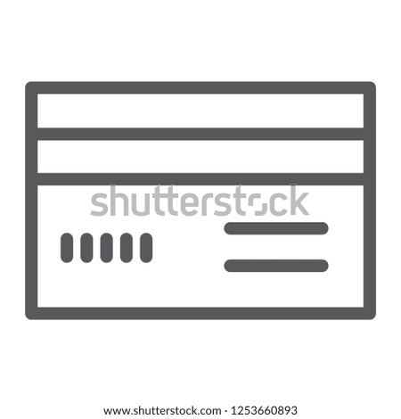 Credit card line icon, bank and money, payment sign, vector graphics, a linear pattern on a white background, eps 10.