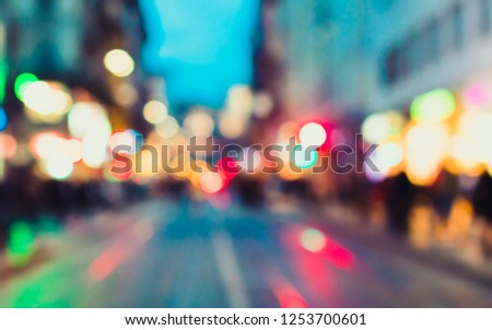 colorful city lights, blurred background