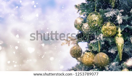 Christmas and New Year holidays background, winter season.