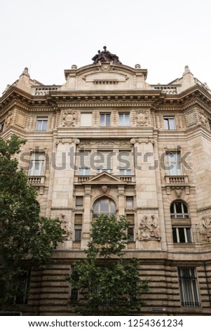Palace facade in Budapest, Hungary