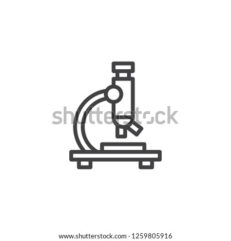 Microscope outline icon. linear style sign for mobile concept and web design. Laboratory microscope simple line vector icon. Research Symbol, logo illustration. Vector graphics