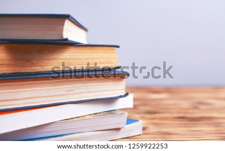 books on wooden background