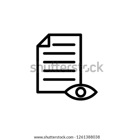 proof reading, eye, page icon. Can be used for web, logo, mobile app, UI, UX 
