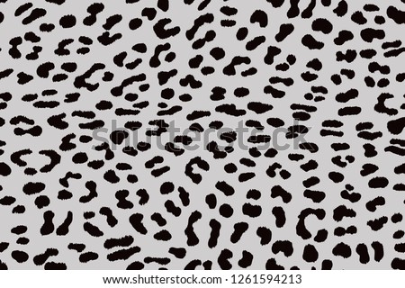 Black and White Seamless Faux Leopard Skin Pattern. Vector illustration animal repeat surface pattern.