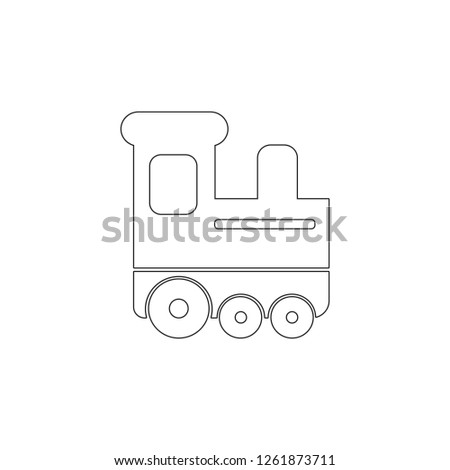 childrean train icon. Toy element icon. Premium quality graphic design icon. Baby Signs, outline symbols collection icon for websites, web design, mobile app on white background