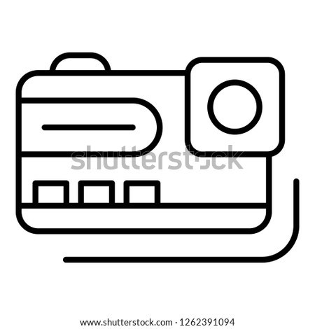 Action camera icon. Outline action camera vector icon for web design isolated on white background