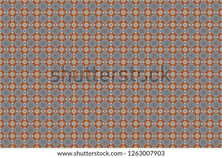 Old ceramic tile wall seamless pattern texture. Colorful ethnic patterned background in brown, orange and gray colors. Arabesque raster ornament.