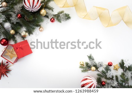 christmas and new year background with copy space for greeting card