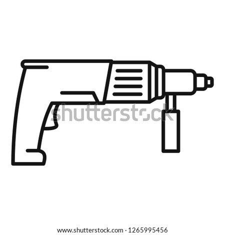 Electric drill icon. Outline electric drill vector icon for web design isolated on white background