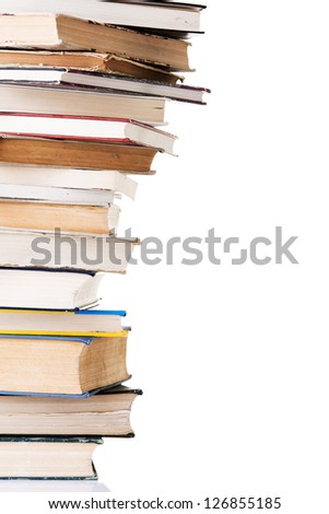 Pile of books  isolated on white background