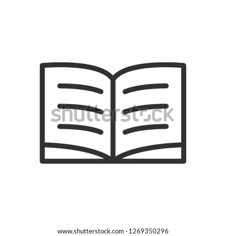 Open book. linear icon. Line with editable stroke