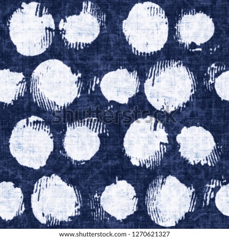 Offbeat Dots In Shades Of Indigo And White. Seamless Pattern.