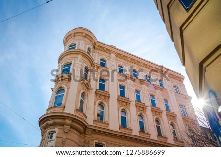 Exterior of an old aristocratic building in Wien, Austria