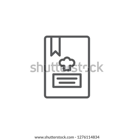  Recipe book line vector style icon. Cooking and kitchen icon  for websites, web design, mobile app.