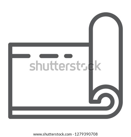 Yoga mat line icon, fitness and equipment, carpet sign, vector graphics, a linear pattern on a white background, eps 10.