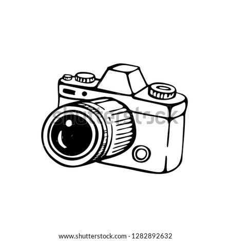 Digital photo camera. Vector illustration. 