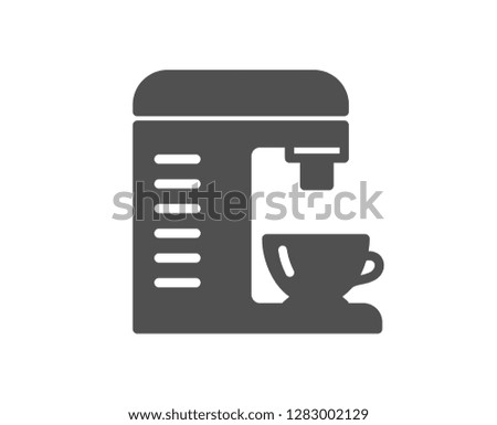 Coffee machine icon. Hot drink sign. Fresh beverage symbol. Quality design element. Classic style icon. Vector