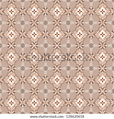 Abstract Floral Seamless Vector Background Texture. Seamless pattern with lightning ornament on beige background