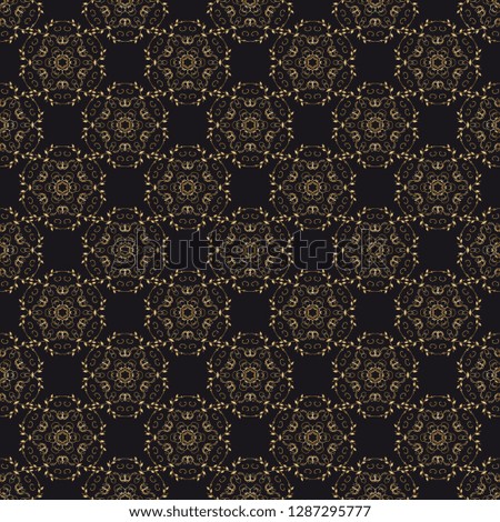 Seamless golden ornament on background. Floral ornament on background.  Seamless pattern for your design. Textile pattern. Wallpaper pattern