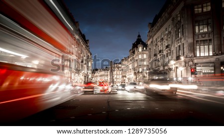 Abstract view of London street at night