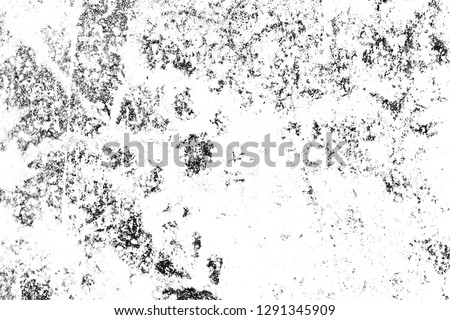 Grunge black and white background. Abstract texture old surface. Monochrome pattern of stains, scratches, crack.
