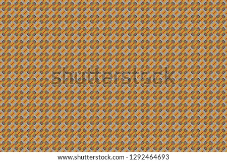 Raster element for graphical design. Abstract seamless modern pattern with regularly repeating geometrical grid with rhombuses, strips, rectangles in gray, beige and yellow colors.