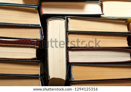 Many old books as background. Education concept.Back to school.