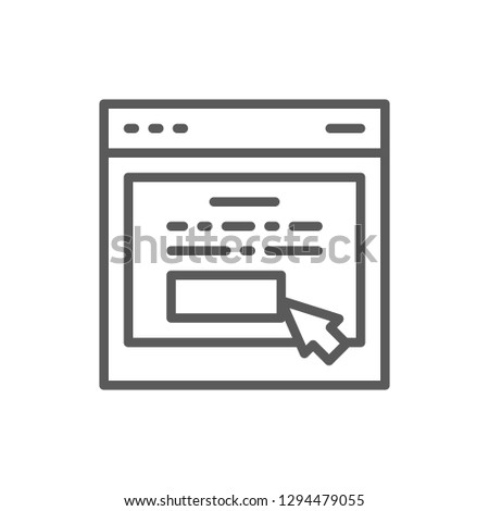Vector web page with personal account line icon. Symbol and sign illustration design. Isolated on white background