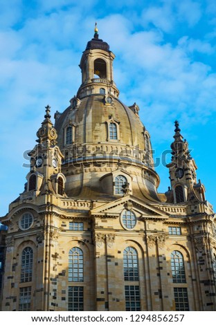 Architectural detail of the Frauenkirche in central Dresden